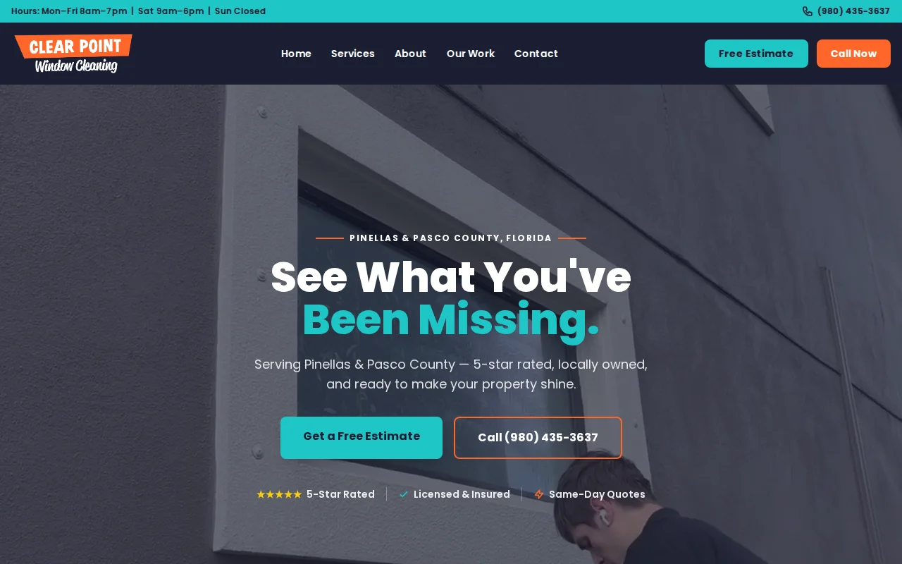 Clear Point Window Cleaning website screenshot