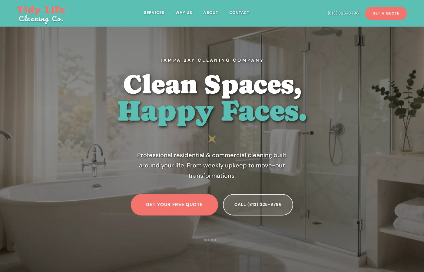 Tidy Life Cleaning Co. website screenshot